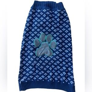 Navy Knit Pet Sweater with Paw Patch
